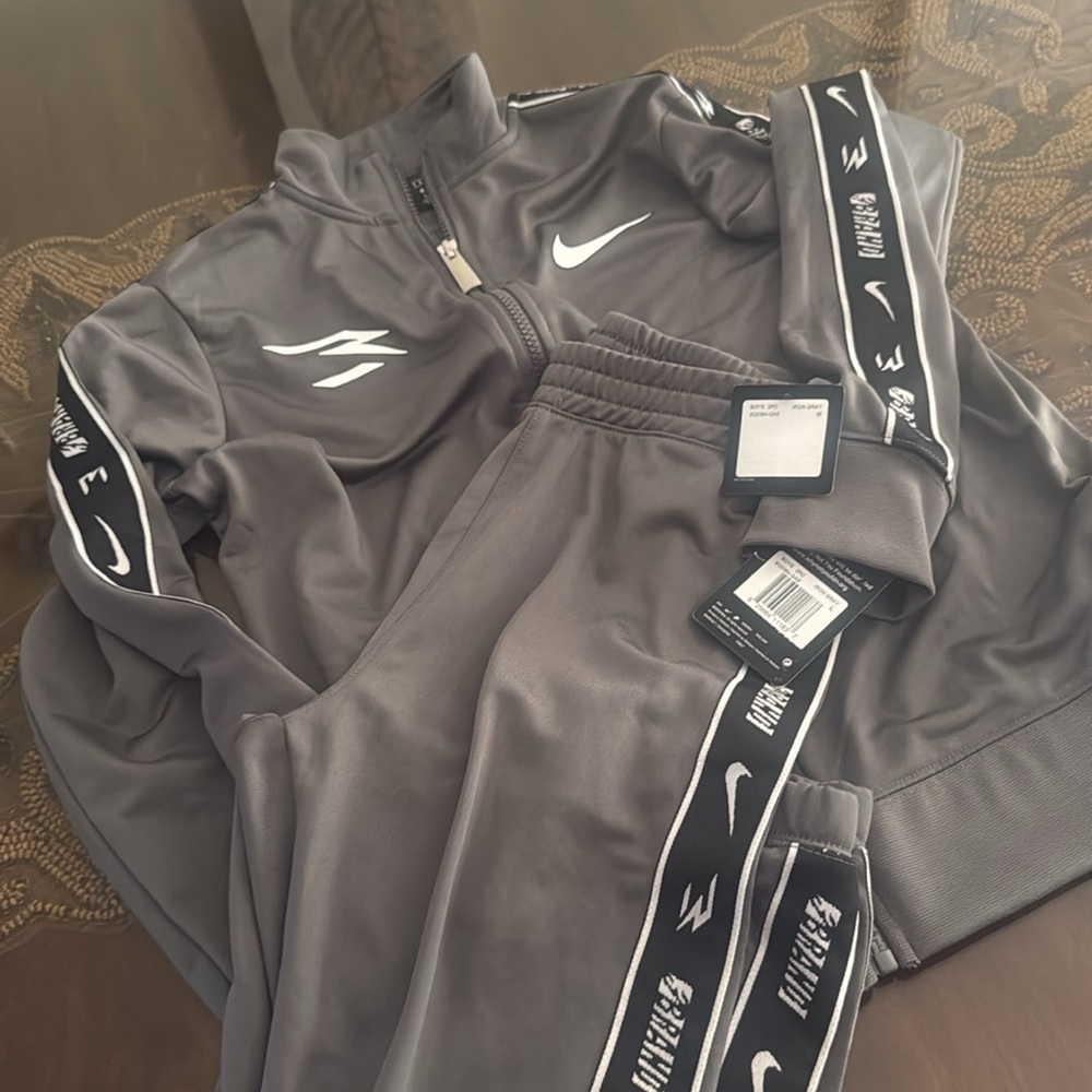 Nike Charcoal Joggers with Logo Stripe